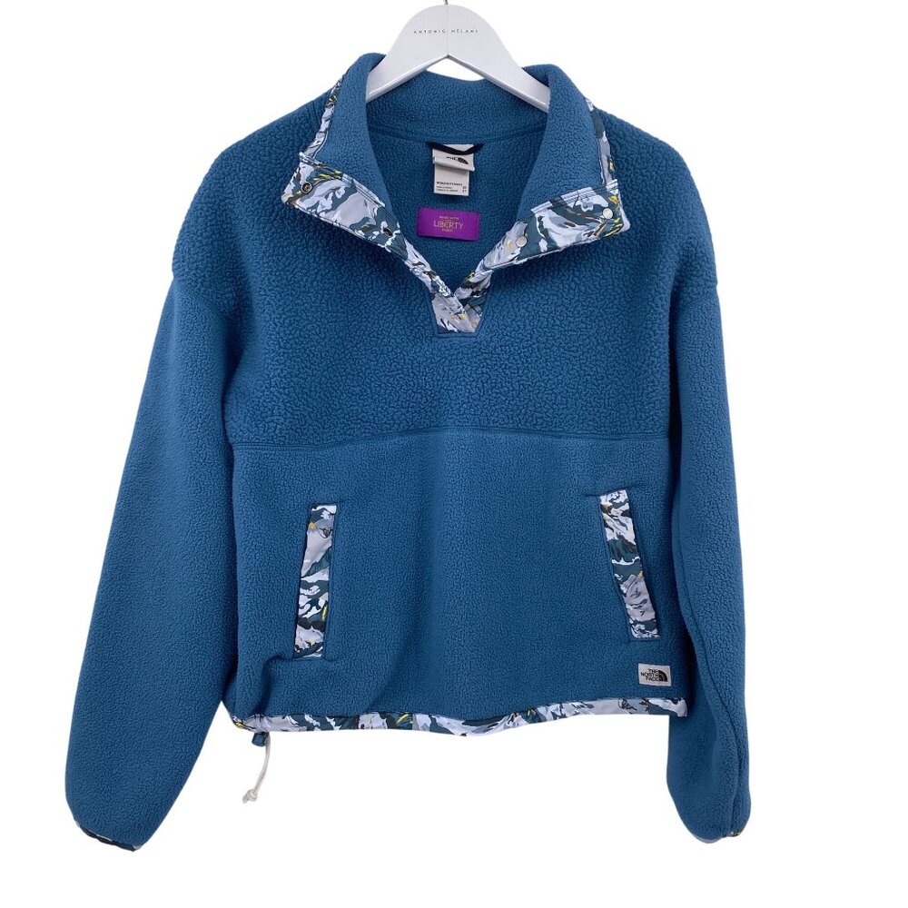 Liberty of London North Face pull over sleeve size XS Blue Warm‎ pockets